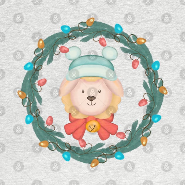 Cute Sheep Christmas Wreath by i am Cuta